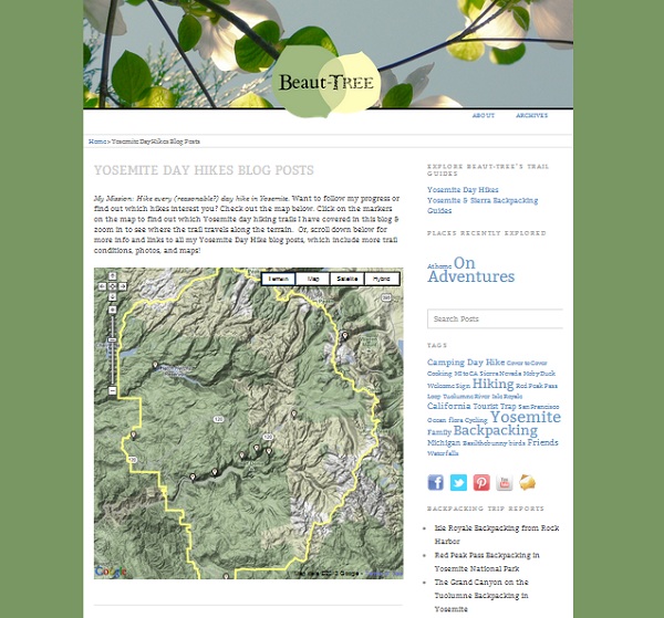 Screenshot of Yosemite Day Hikes Blog