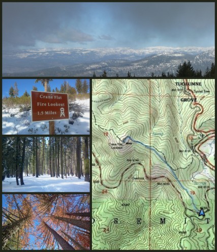 Topo map of yosemite snowshoe to crane flat