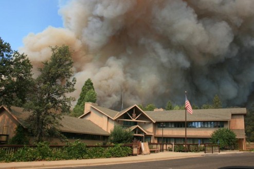 Groveland Forest Service Office during the Rim Fire