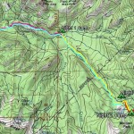 Topo Map of  trip Backpacking from Mono Meadows to Ottoway Lake, Yosemite