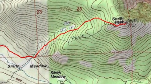 Smith Peak Topo Map