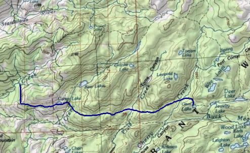 Backpacking to Gem Lake, Emigrant Wilderness Topographic Map