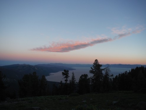 Sunset over Lake Tahoe, as seen from the Mount Rose Wilderness