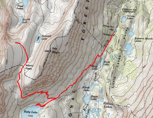 Mono Pass Rock Creek Topo Map
