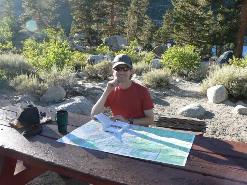 Curtis planning our next day's hike