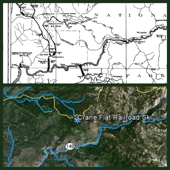 Yosemite Railroad Crane Flat Maps
