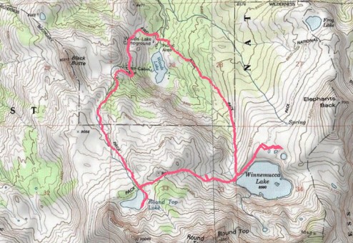 Woods Lake Trail Topographic Map 