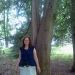 My mom enjoying the shade on the trail