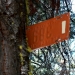 most of the wintertime trail markers have been updated to little orange markers, but some are still old government licence plates sprayed orange.