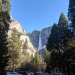 View of Lower and Upper Yosemite Falls from Yosemite Lodge Parking lot