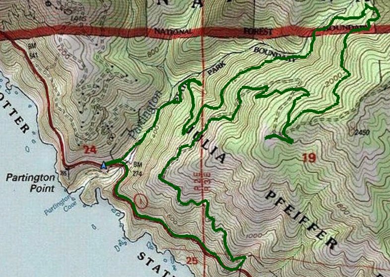Topographic Map Tanbark Trail