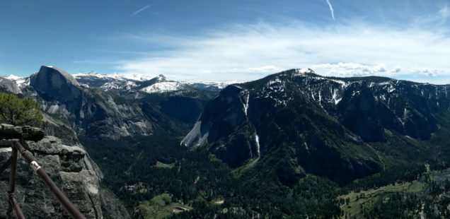 Yosemite Point, Yosemite National Park, is a steep hike up form the valley floor but offers tops along the iconic Yosemite Falls along the way
